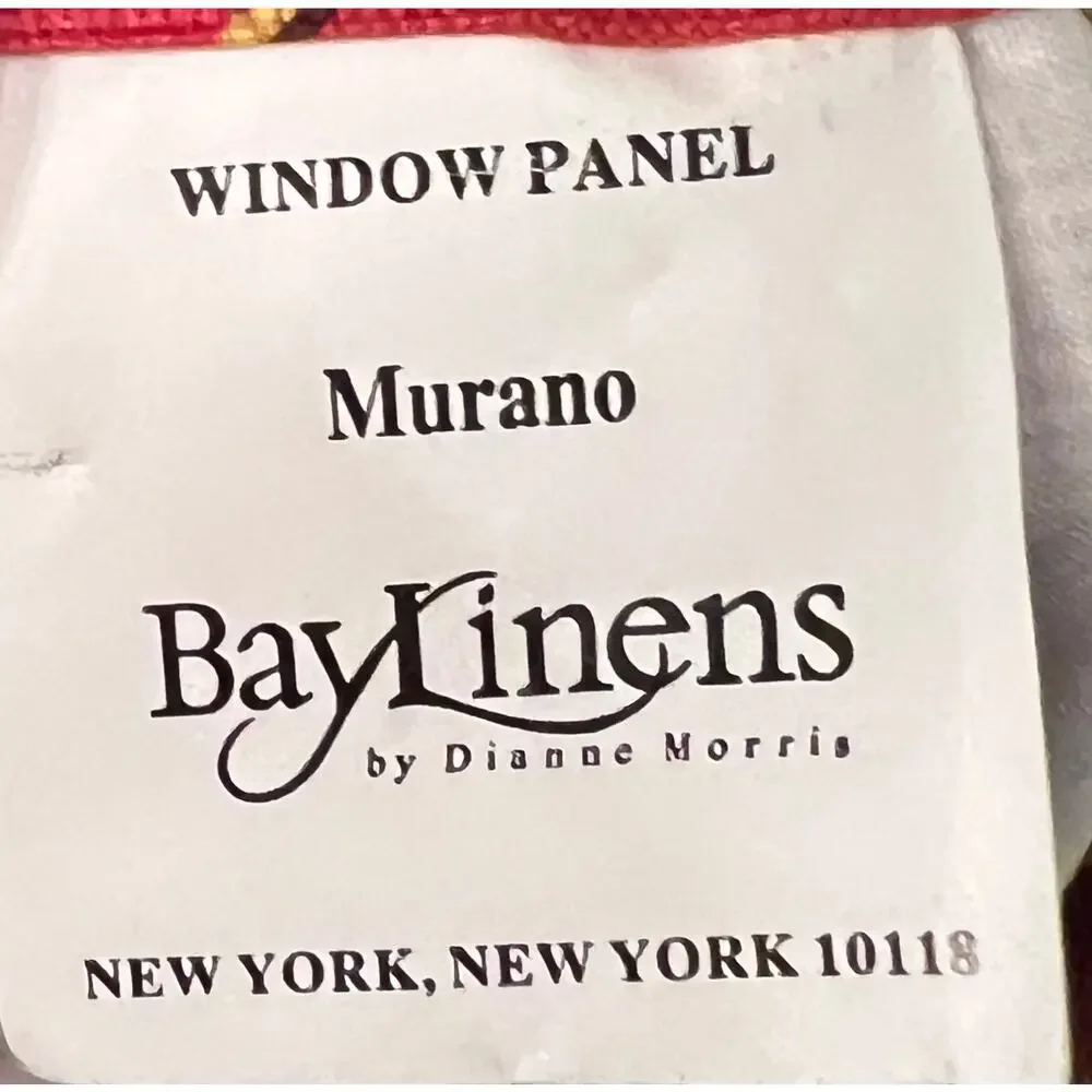 Bay Linens Dianne Morris MURANO Curtain Panel Set of 2 Floral Red Yellow 48 x 84